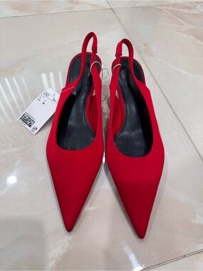 H&M Red Pointed Slingback Heels